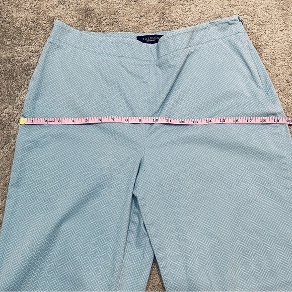 Talbots Classic Side Zip Light Blue and White Patterned Pants Size 10 - Picture 10 of 11